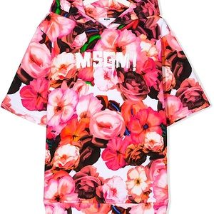 MSGM Kids Teen Floral Matching Set (short-sleeve hoodie and shorts)